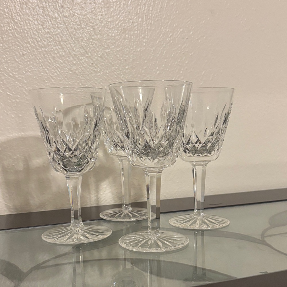 Vintage Waterford Elegant Crystal Wine Glass Set of 4